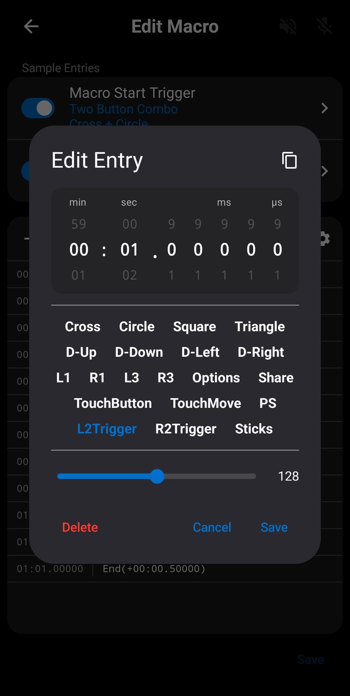 Entry Editor dialog - triggers
